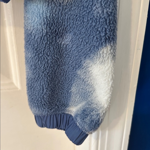 Women’s Aerie Offline Blue Tie-Dye Sherpa Fleece Full Zip Cropped Hoodie Size XL - Picture 4 of 10